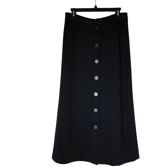 Elie Tahari Dresses & Skirts - Elie Tahari Classic Wool Blend Lined Knit Midi Skirt 10 Button Detail Like New